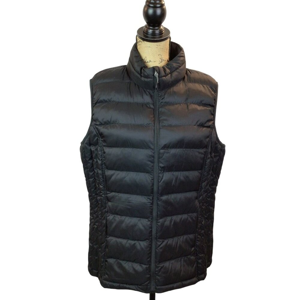 32 Degrees Heat Quilted Puffer Vest Womens XXL Black Lightweight Poly Fill